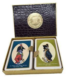 Vintage Waddingtons Fine Playing Cards Military Black Box